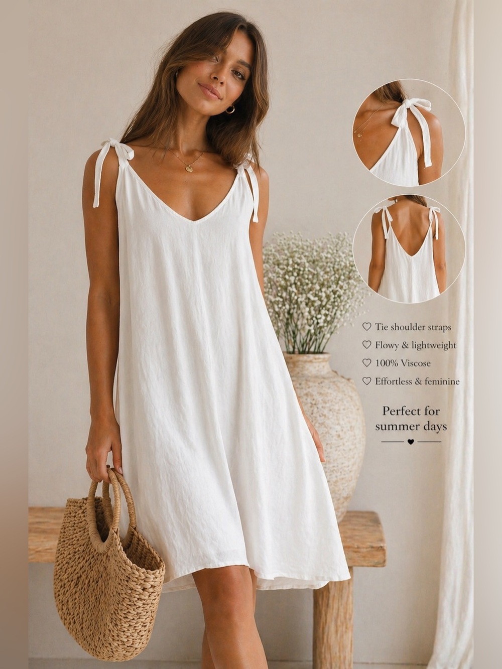 🌸 4/$20 Sale Lokita Milano White Slip Dress